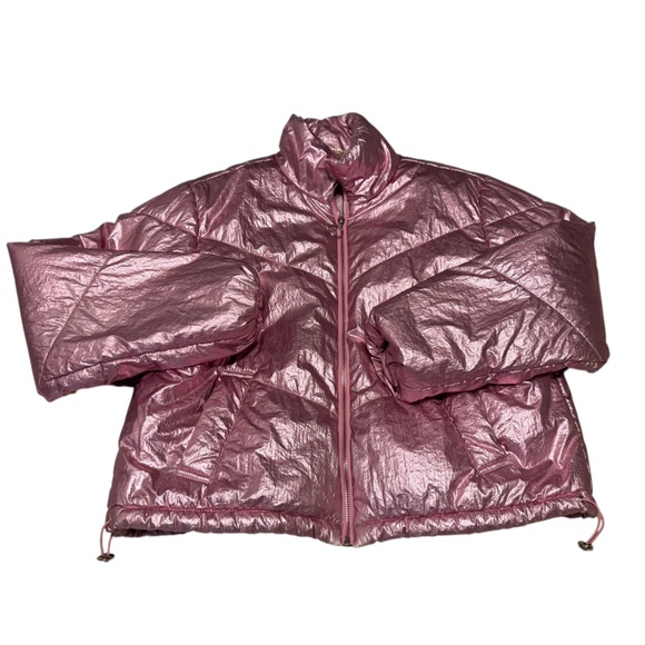 Judith March Pink Metallic Puffer Jacket Size Medium - Picture 6 of 10
